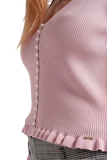 Jersey With Pearl Front in Pink