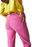 Pink Wrinkled Skinny Jeans