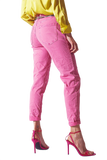 Pink Wrinkled Skinny Jeans