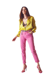 Pink Wrinkled Skinny Jeans