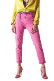 Pink Wrinkled Skinny Jeans