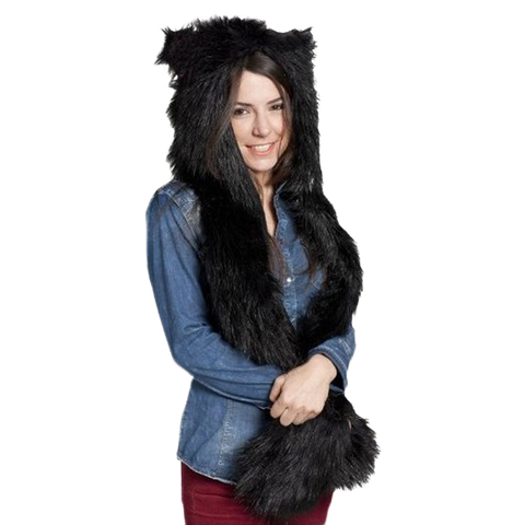 3 In 1  Faux Animal Fur Hat