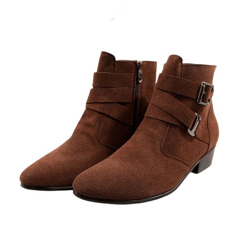 Women's  Pointed Toe Leather Suede  Boots