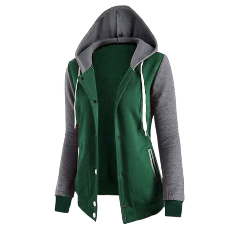 Winter Women Warm Buttons Open Long Sleeve Hoodies Sweatshirt Fashion Ladies Patchwork Casual Loose Tops Coat Jacket Outwear