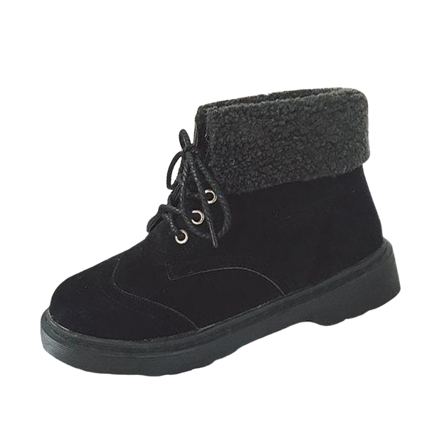 Women'z Lace-up Faux Fur  Worker Boots