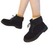 Women'z Lace-up Faux Fur  Worker Boots