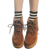Women'z Lace-up Faux Fur  Worker Boots