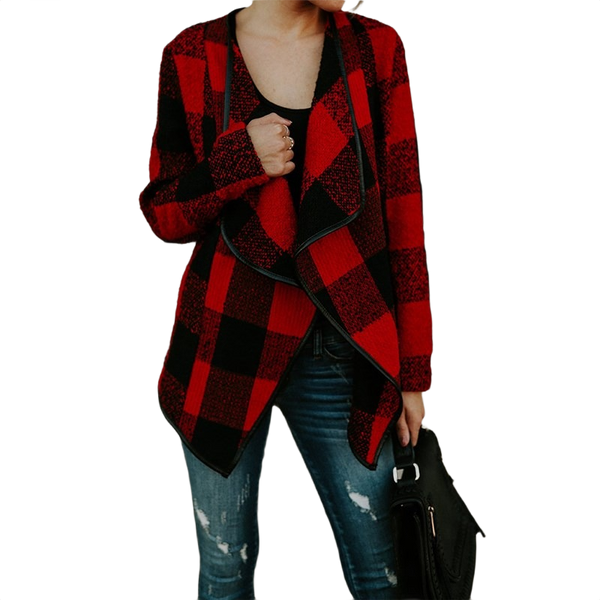 Plaid Vintage Wool Cardigan Blazers