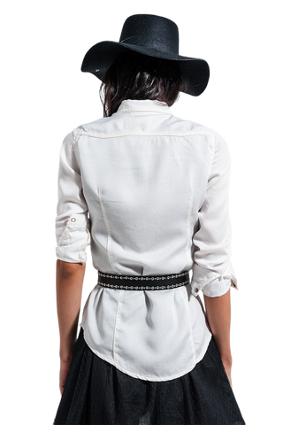 Slim Denim Shirt in White