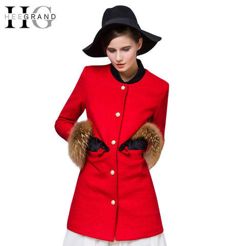 Fur Sleeve Wool Coats