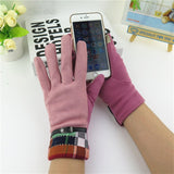 New Fashion Thickening Girls Warm Gloves Novelty Winter    Stitching design Outdoor Touch Screen Gloves 4 Colors - Offy'z6