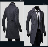 New Hot Drop shipping Plus Size XXXL Man down Wholesale 2015 men's long Spring wool blend Tench coats&jacket long sleeves - Offy'z6