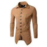New Style 2016 Long Men's Trench Coat Single Breasted Winter Overcoat Casual Long Men  Wool Coat Plus Size M-2XL 5 Colors - Offy'z6