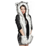 3 In 1  Faux Animal Fur Hat - Offy'z6