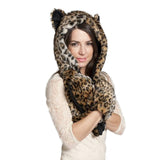 3 In 1  Faux Animal Fur Hat - Offy'z6