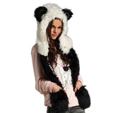 3 In 1  Faux Animal Fur Hat - Offy'z6
