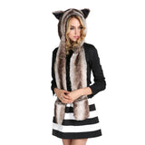 3 In 1  Faux Animal Fur Hat - Offy'z6