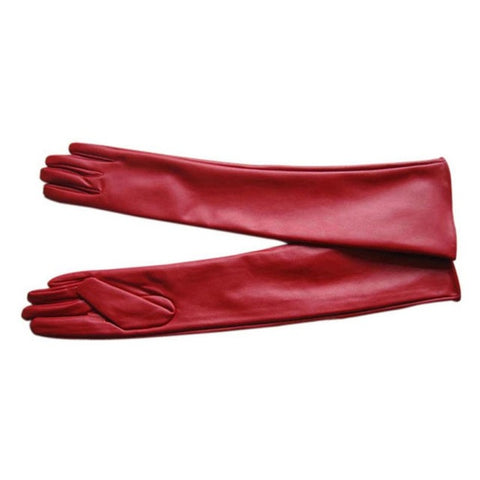 Women's Faux Leather Elbow Gloves