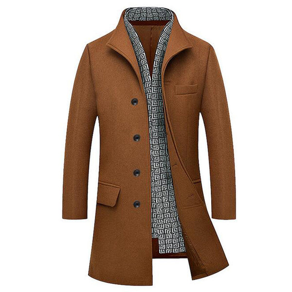 Long Stretch Turn-Down Collar Fashion Coat  - Plus Size M-4XL 4