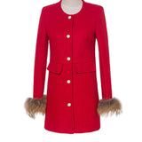 Fur Sleeve Wool Coats - Offy'z6
