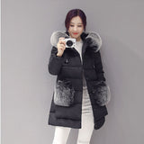 Women Faux Fox Fur Collar Coat 2017 Medium Length Woman - Offy'z6