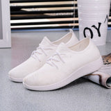 Women's Breathable Sneakers, Ladies Sport Air Mesh Shoes, Running Slip On, Black/White/Brown/Purple Walking Shoes, Women Flats - Offy'z6