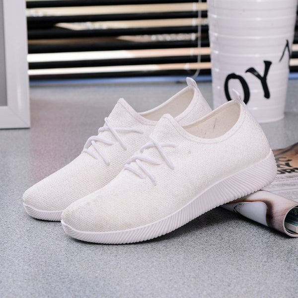 Women's Breathable Sneakers, Ladies Sport Air Mesh Shoes, Running Slip On, Black/White/Brown/Purple Walking Shoes, Women Flats