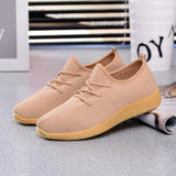 Women's Breathable Sneakers, Ladies Sport Air Mesh Shoes, Running Slip On, Black/White/Brown/Purple Walking Shoes, Women Flats - Offy'z6