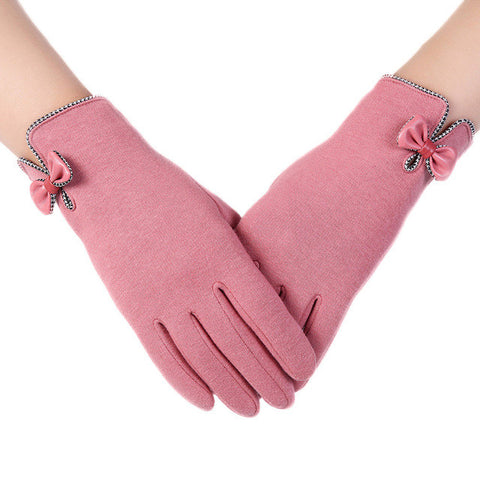 Bow Winter Warm Mittens
