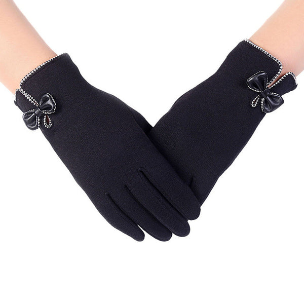 Bow Winter Warm Mittens