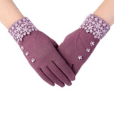Lace Decoration Screen Winter Warm Gloves - Offy'z6
