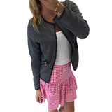 Lattice Long Sleeve Winter Coat - Offy'z6