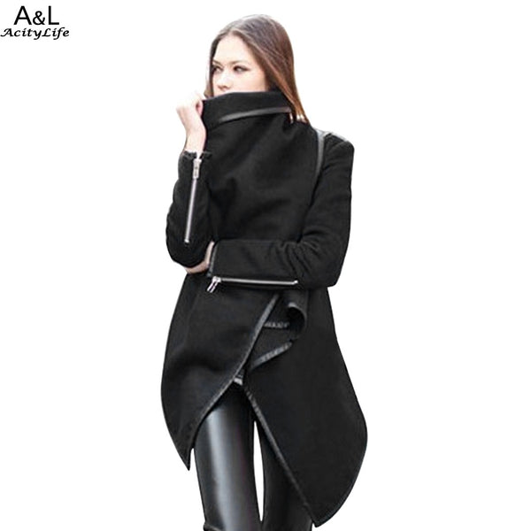 Long Sleeve Woolen Stylish Solid Outwear