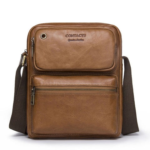 Genuine Cowhide Leather  Cross Body Messenger Bag