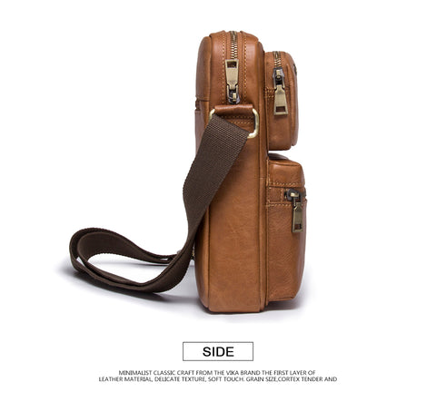 Genuine Cowhide Leather  Cross Body Messenger Bag