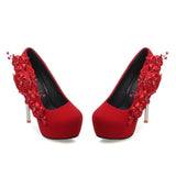 Round toe beauty - flower Styled heel shoes - Offy'z6