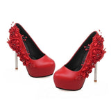 Round toe beauty - flower Styled heel shoes - Offy'z6