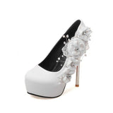 Round toe beauty - flower Styled heel shoes - Offy'z6