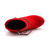 Square Heels Lady's Zip Round Toe - Offy'z6