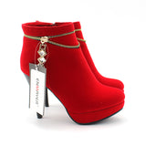 Square Heels Lady's Zip Round Toe - Offy'z6