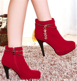 Square Heels Lady's Zip Round Toe - Offy'z6