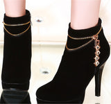 Square Heels Lady's Zip Round Toe - Offy'z6