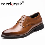 Genuine Leather Brogues Shoes Lace-Up Oxfordz - Offy'z6