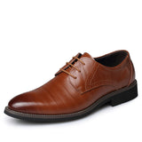 Genuine Leather Brogues Shoes Lace-Up Oxfordz - Offy'z6