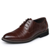 Genuine Leather Brogues Shoes Lace-Up Oxfordz - Offy'z6