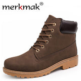Super Fashion Men Autumn Winter Leather Boots Man Outdoor Waterproof Rubber Snow Boots Leisure Martin Boots Retro Shoes For Mens - Offy'z6