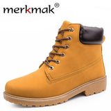 Super Fashion Men Autumn Winter Leather Boots Man Outdoor Waterproof Rubber Snow Boots Leisure Martin Boots Retro Shoes For Mens - Offy'z6