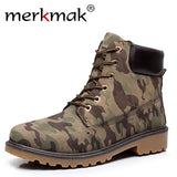 Super Fashion Men Autumn Winter Leather Boots Man Outdoor Waterproof Rubber Snow Boots Leisure Martin Boots Retro Shoes For Mens - Offy'z6