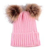Women Fashion Keep Warm Winter Hats Knitted Wool Hemming Winter Hats For Girls Adjustable pompon mink hats - Offy'z6