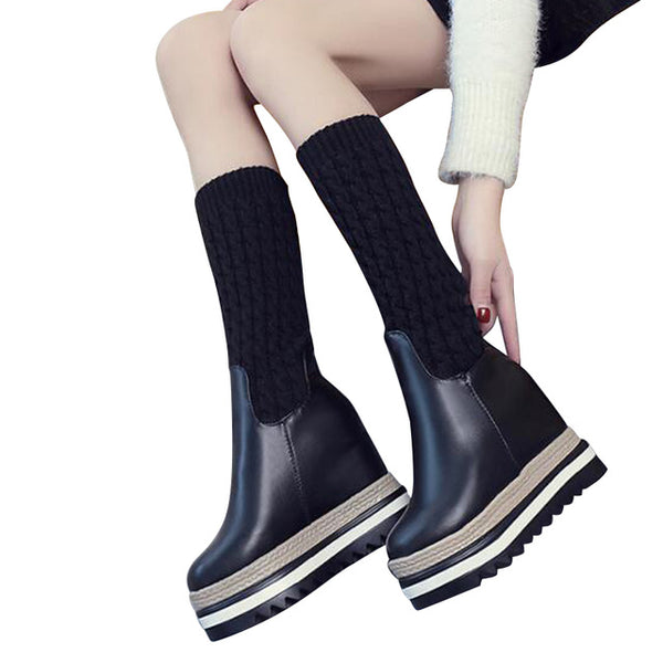 Woolen Muffled Flat Shoes - Women'z